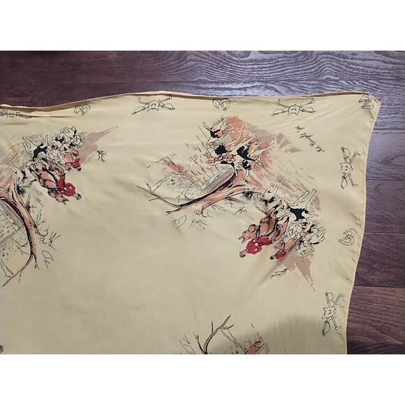 Vintage Equestrian Fox Hunting Dogs Hounds Yellow English Scarf 29 x 30 square - Picture 8 of 15
